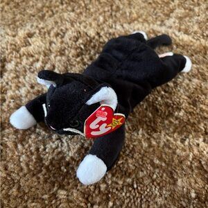 Black and White Ty Beanie Baby Zip the Cat